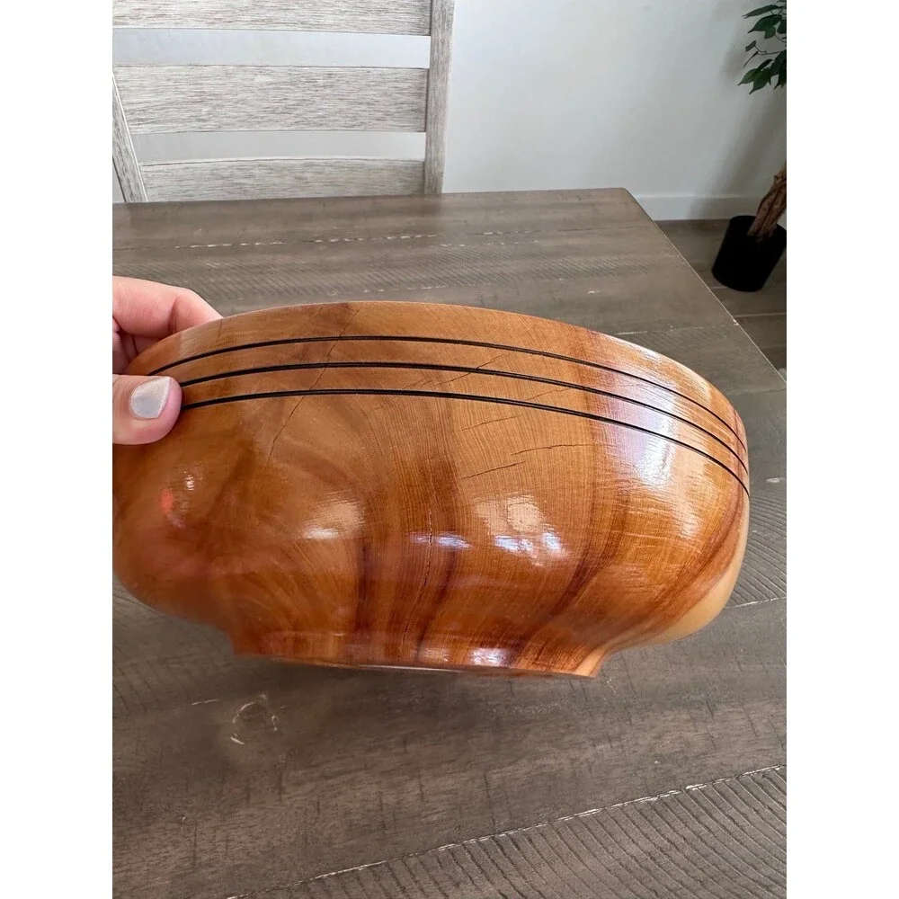 Pinetop Bowls Linda Staehe Alligator Juniper Wood Bowl 11” Southwestern Decor